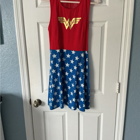 DC Comics Other - DC Comics Woman’s Red and Blue Wonder Hero Dress with Gold Emblem